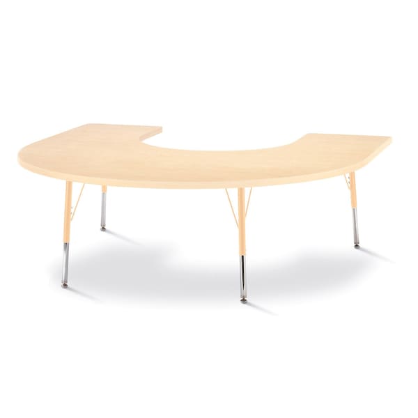 Berries Horseshoe Activity Table, 66 in. x 60 in., A-height, Maple/Maple/Camel